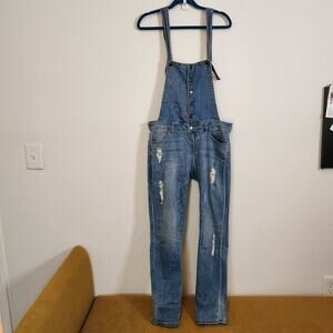 life in progress women's classic blue denim overall
